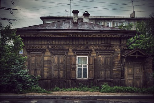 Сибирские деревянные дома. Иркутская область, Россия.