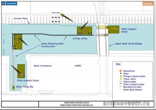 Проект лондонской станции Canary Wharf, Англия.