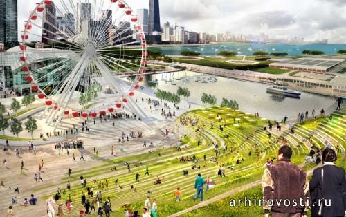 Морской пирс Navy Pier от AECOM и BIG. Чикаго, США.