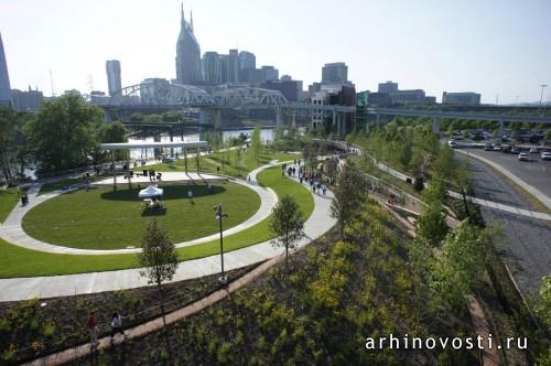 Парк Камберленд от (Cumberland Park) от Hargreaves Associates и EOA Architects. Нэшвилл, США.