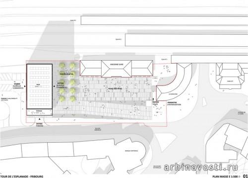 Башня «Esplanade Tower» от Dominique Perrault Architecture. Фрибур, Швейцария.