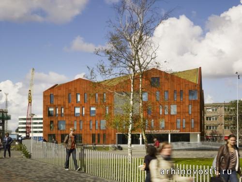 Новое здание Amsterdam University College от Mecanoo. Амстердам, Нидерланды.